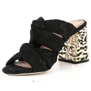 Muse by Marchesa Iris Printed Velvet Knotted Dress Heels